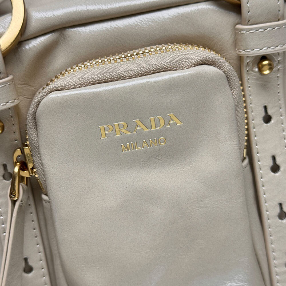 Pra*a Dangle leather top-handle mini-bag(HIGH-END GRADE)