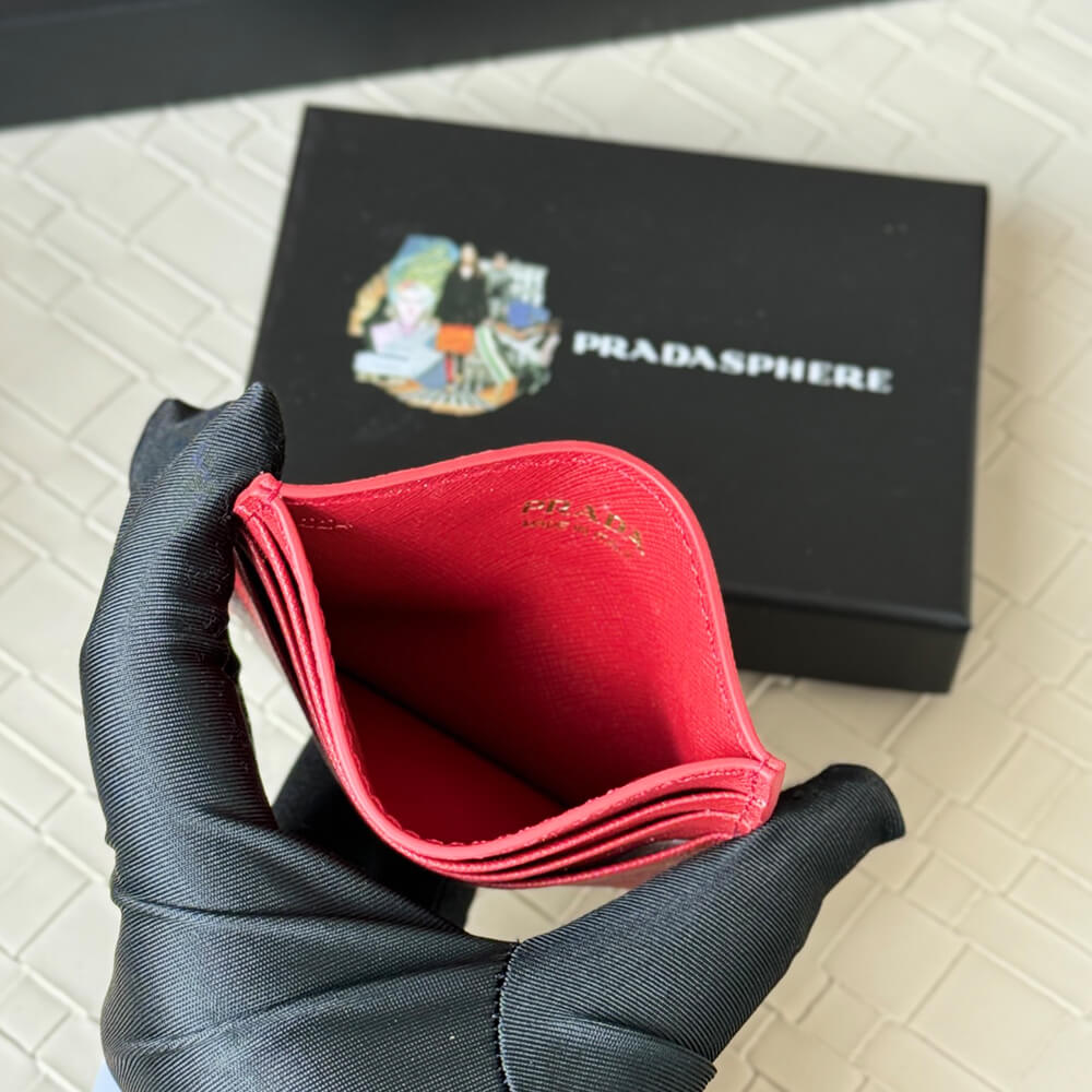 Pra*a Saffiano Leather Card Holder