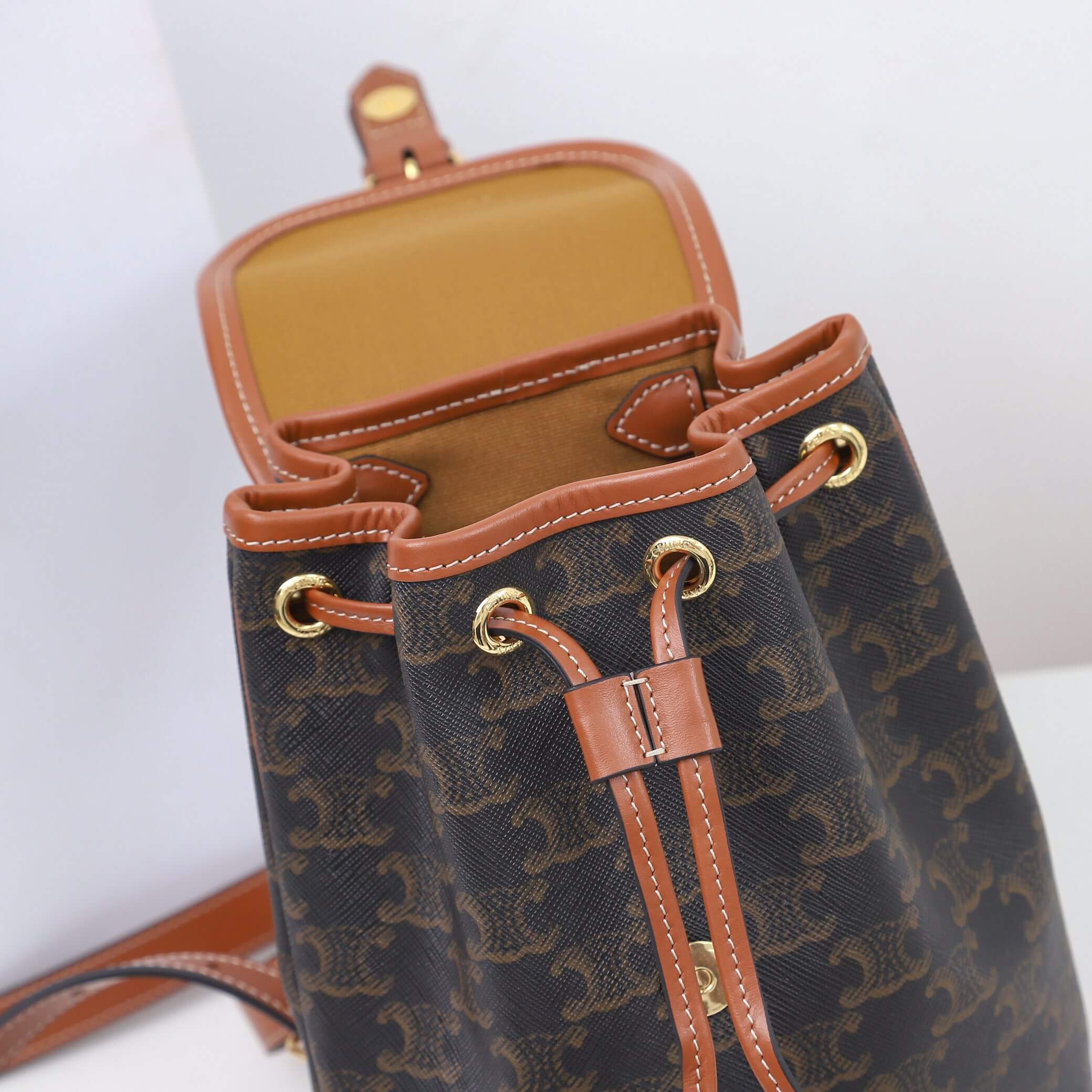 Ce1i*e FOLCO Logo Print Calfskin Mini Backpack