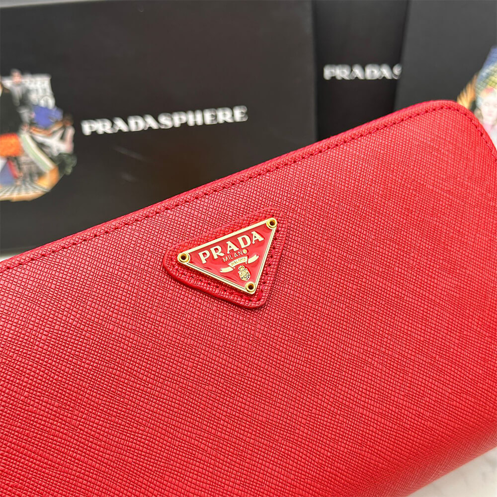 Pra*a Large Saffiano Leather Wallet