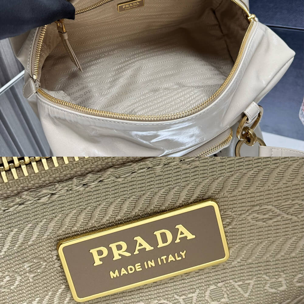 Pra*a Dangle medium leather top-handle bag(HIGH-END GRADE)