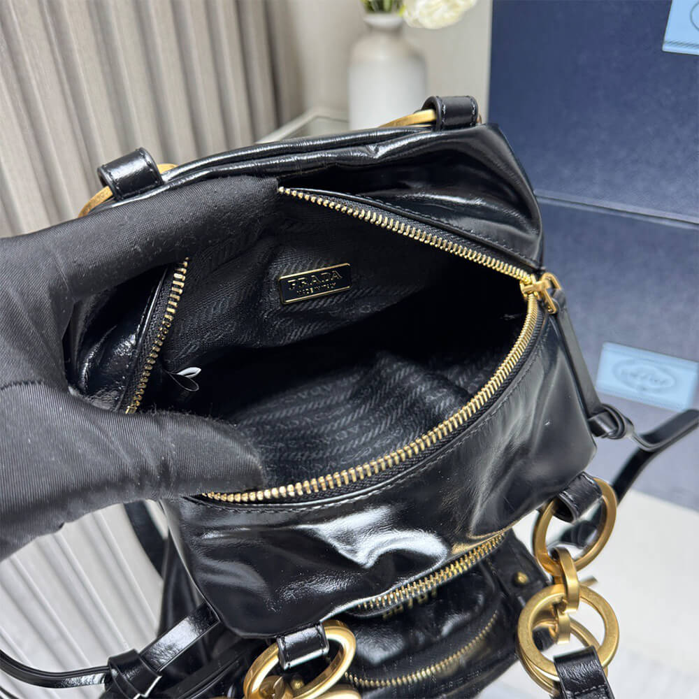 Pra*a Dangle leather top-handle mini-bag(HIGH-END GRADE)