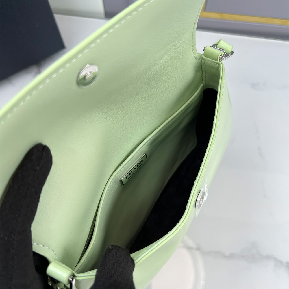 Small Pra*a Cleo brushed leather shoulder bag with flap