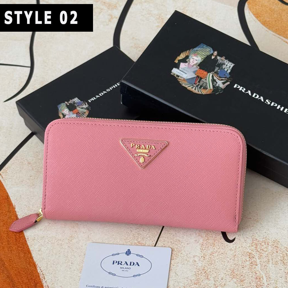 Pra*a Large Saffiano Leather Wallet
