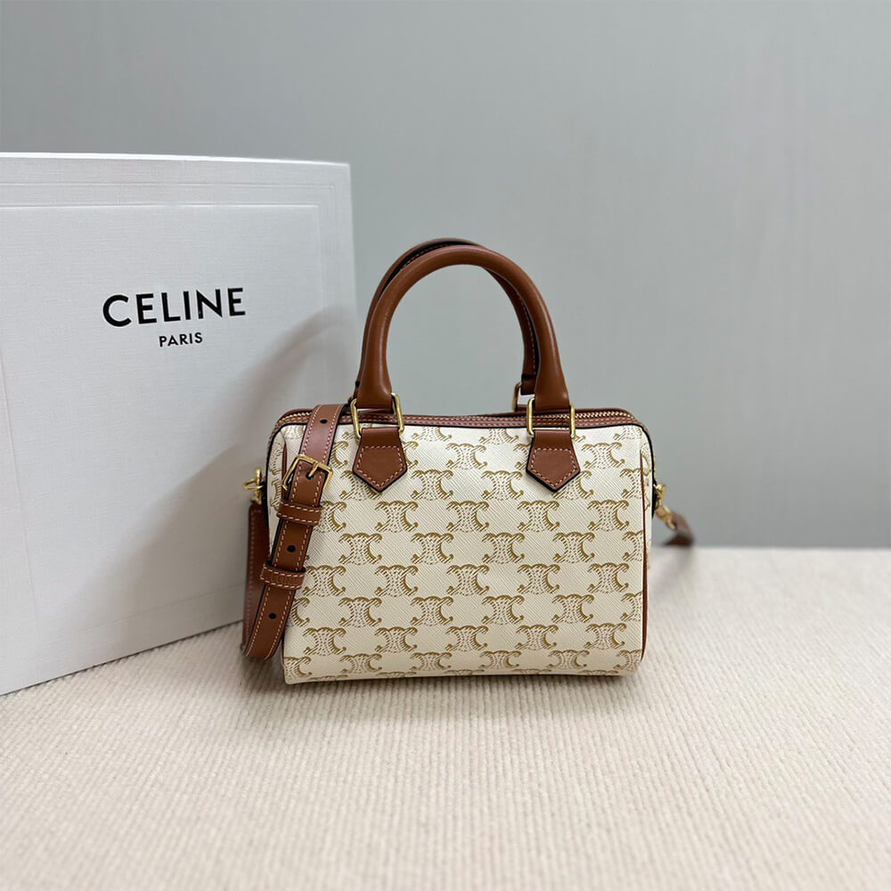 Ce1i*e Small Boston IN Triomphe Canvas and calfskin