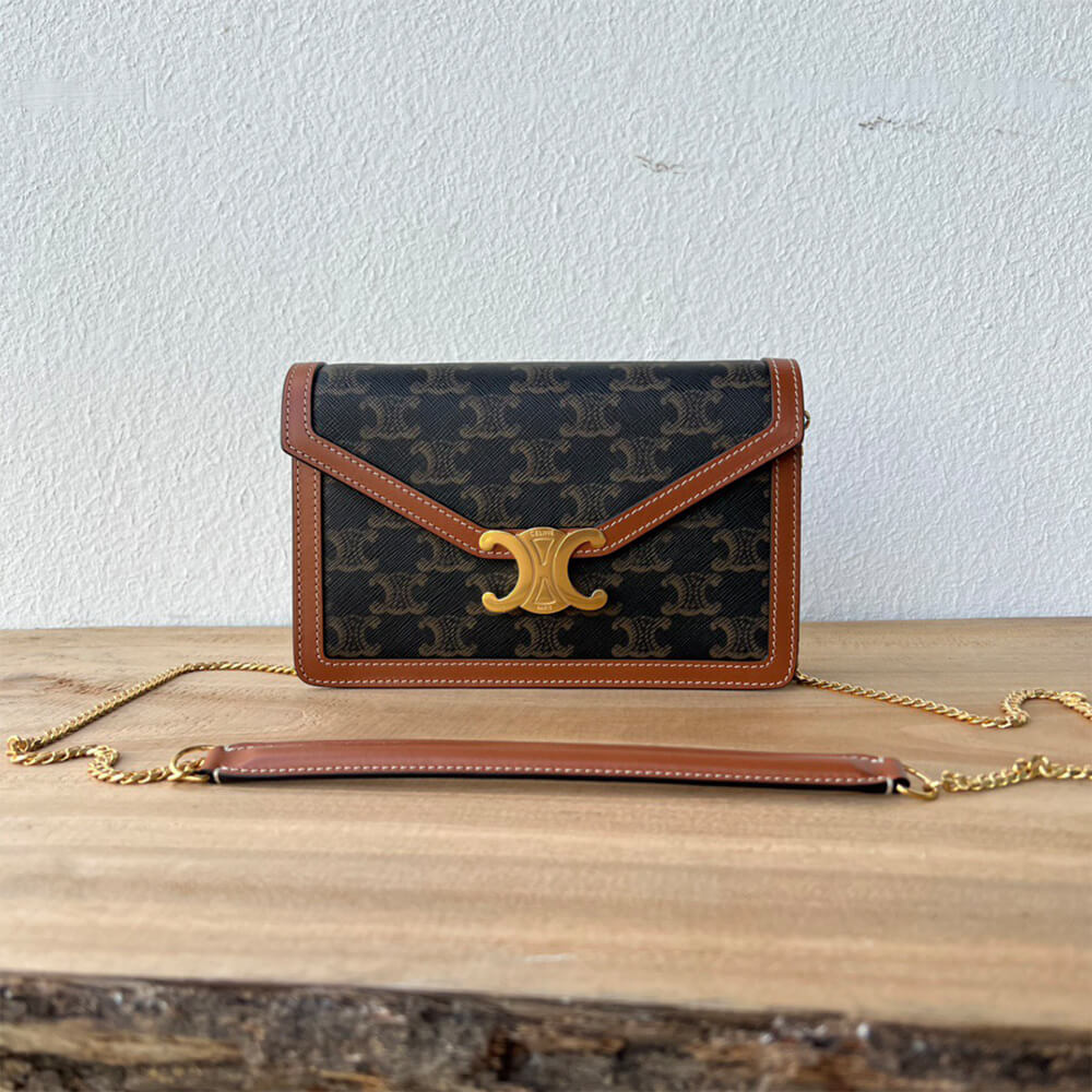 WALLET ON CHAIN MARGO in TRIOMPHE CANVAS and calfskin(High-end Grade)