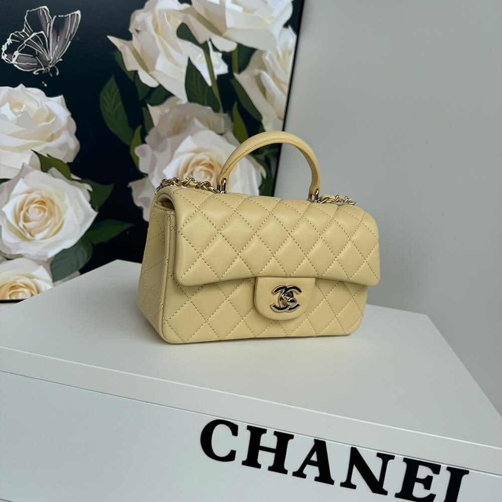 Ch**el Mini Classic Handbag With Top Handle