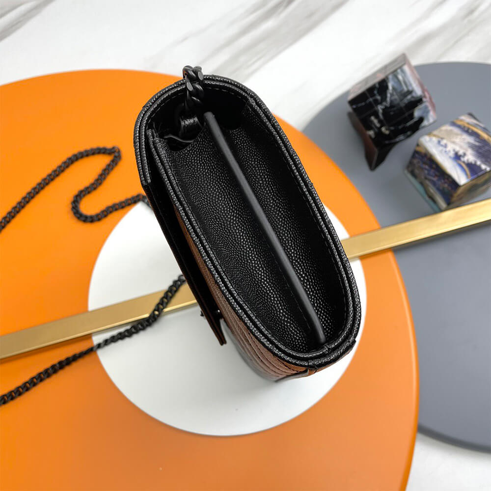 Y51 classic cassandre chain wallet in grain de poudre leather