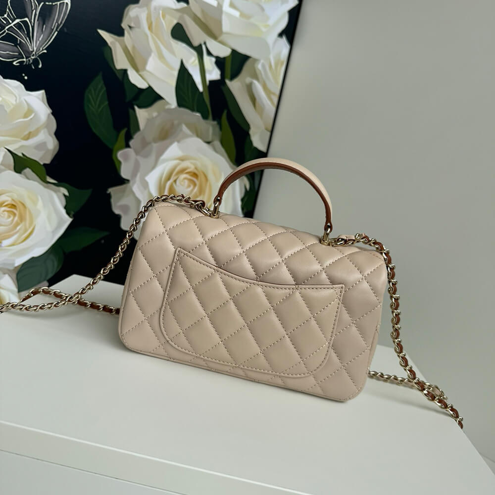 Ch**el Mini Classic Handbag With Top Handle