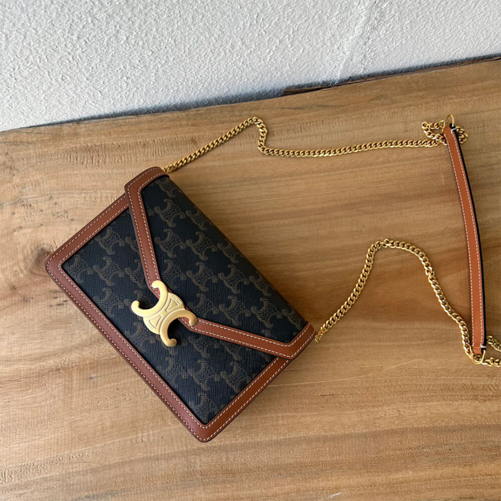 WALLET ON CHAIN MARGO in TRIOMPHE CANVAS and calfskin(High-end Grade)