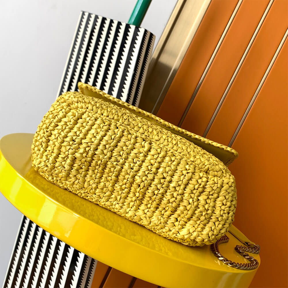 Sa1nt Lau*nt NIKI CHAIN MEDIUM IN RAFFIA(HIGH-END GRADE)