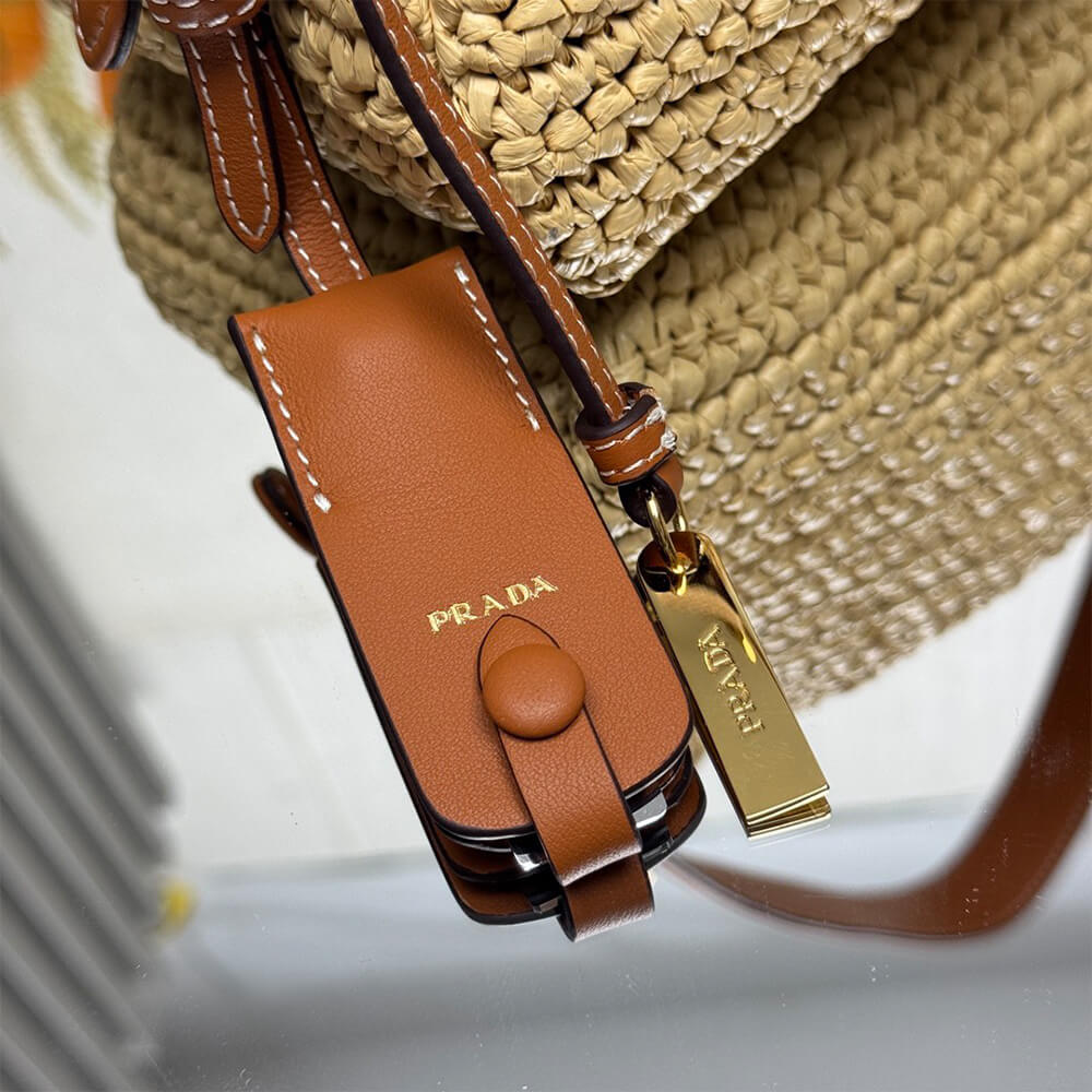 Pra*a Aimée large crochet and leather bag