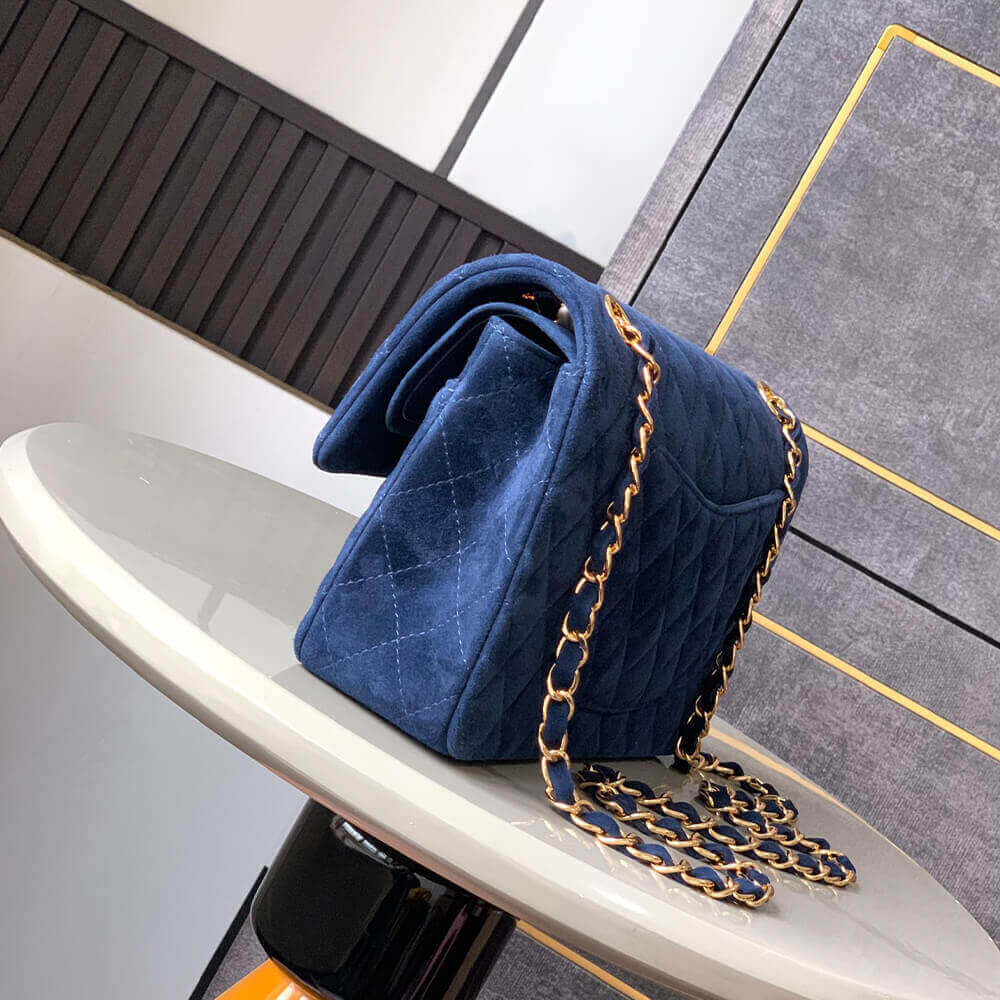 Ch**el Suede Classic Double Flap Handbag(HIGH-END GRADE)