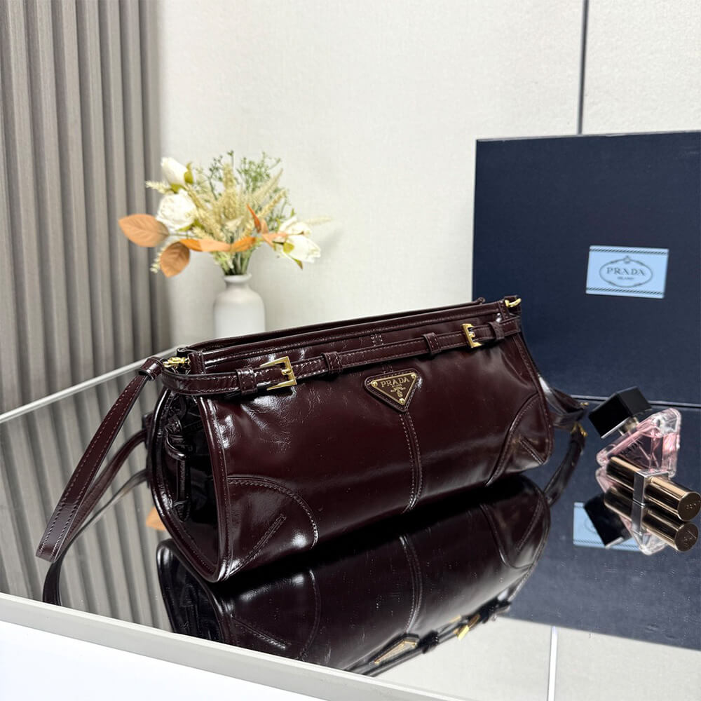 Pra*a Bonnie small leather shoulder bag(HIGH-END GRADE)
