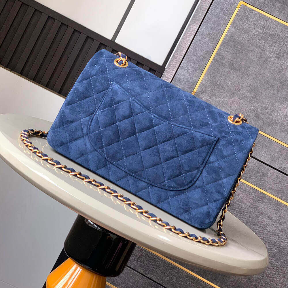 Ch**el Suede Classic Double Flap Handbag(HIGH-END GRADE)