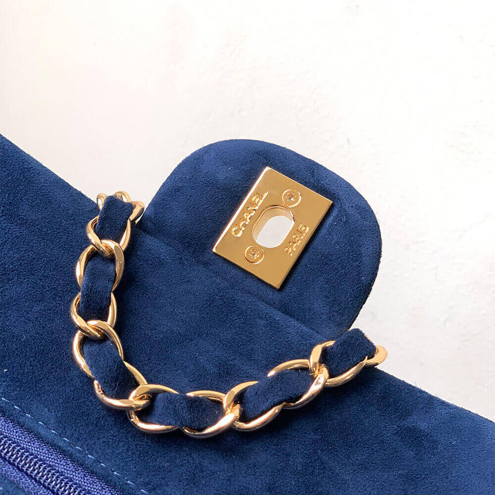 Ch**el Suede Classic Double Flap Handbag(HIGH-END GRADE)