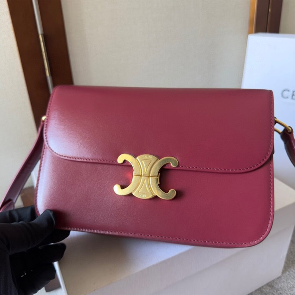Ce1i*e CLASSIQUE TRIOMPHE BAG in shiny calfskin(HIGH-END GRADE)