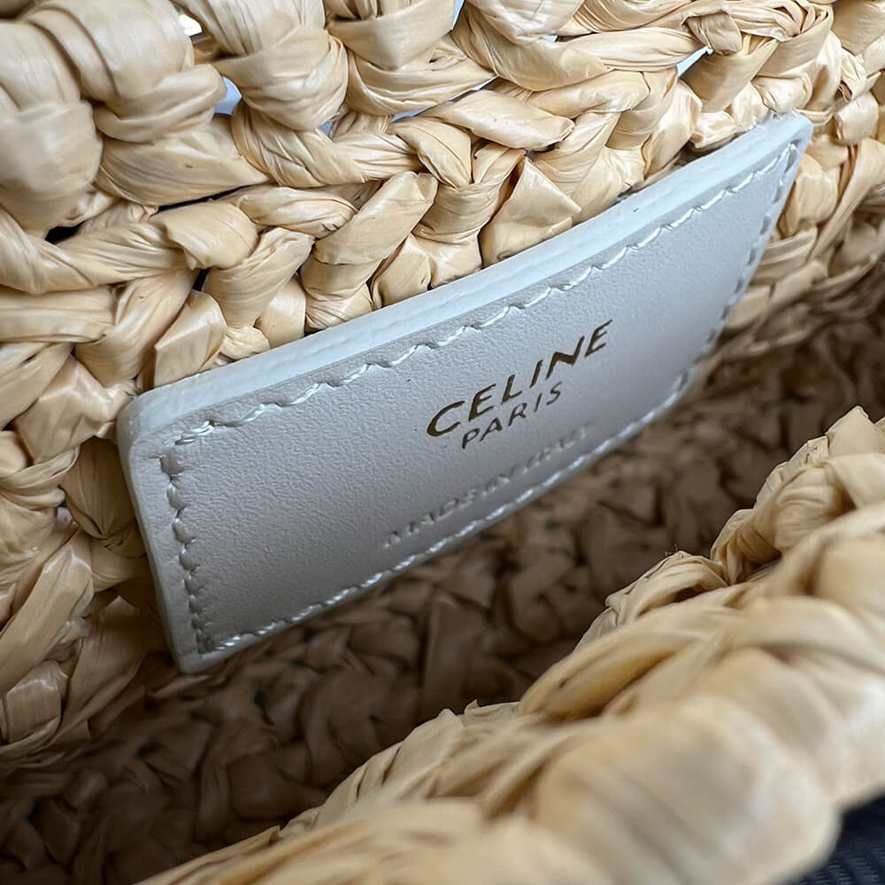 Ce1i*e CHAIN SHOULDER BAG CLAUDE IN RAFFIA EFFECT TEXTILE(HIGH-END GRADE)