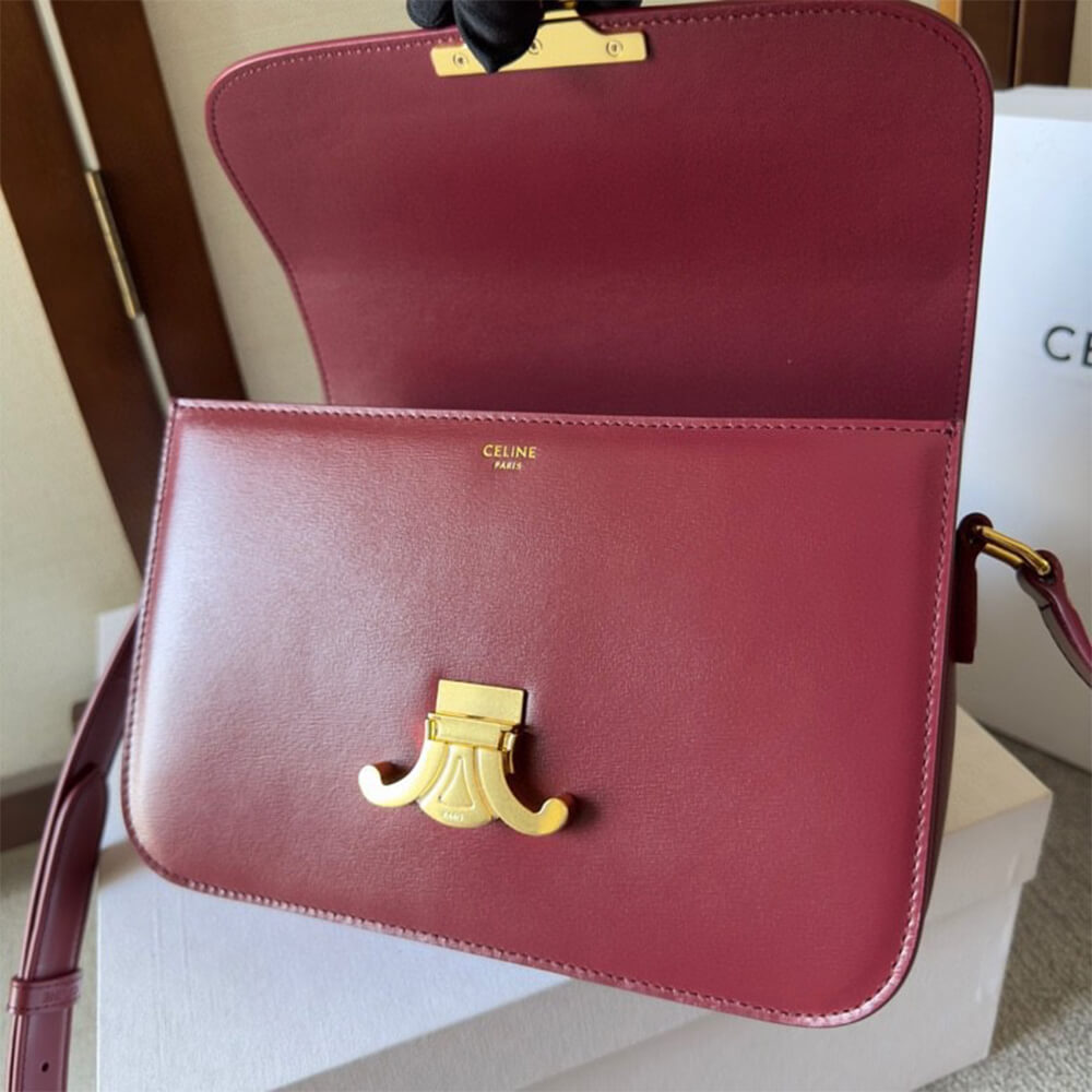 Ce1i*e CLASSIQUE TRIOMPHE BAG in shiny calfskin(HIGH-END GRADE)