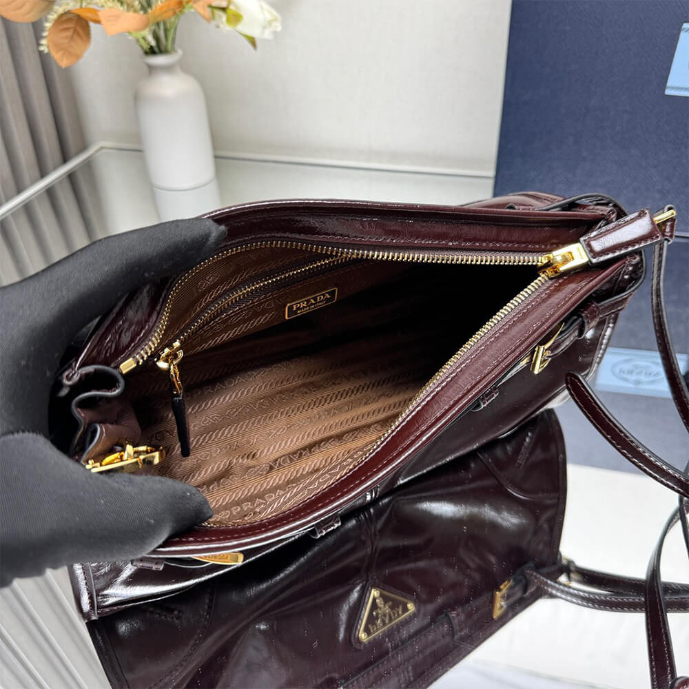 Pra*a Bonnie small leather shoulder bag(HIGH-END GRADE)
