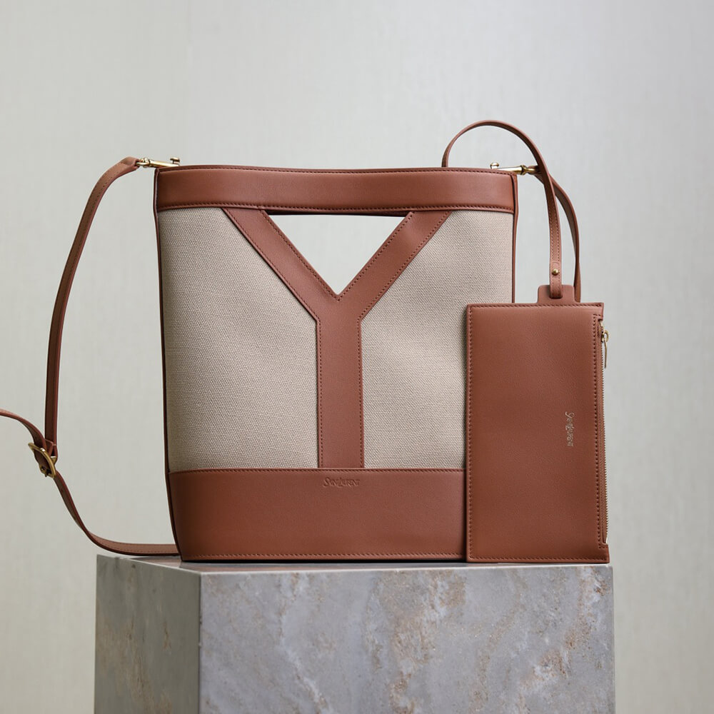 Y51 Y small bucket in canvas and leather(HIGH-END GRADE)