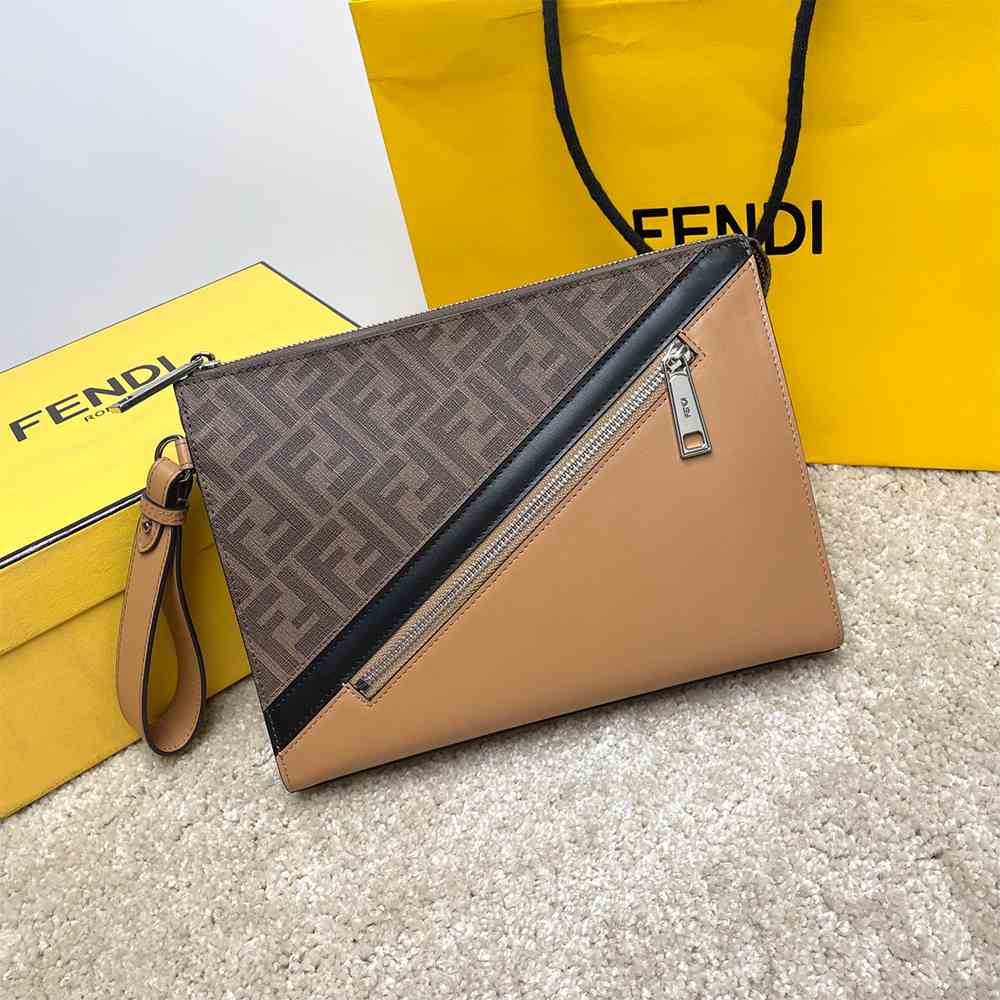 F**di Diagonal Flat Pouch