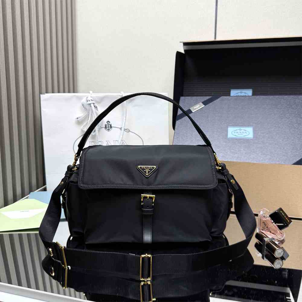 Pra*a Explore large Re-Nylon shoulder bag with flap