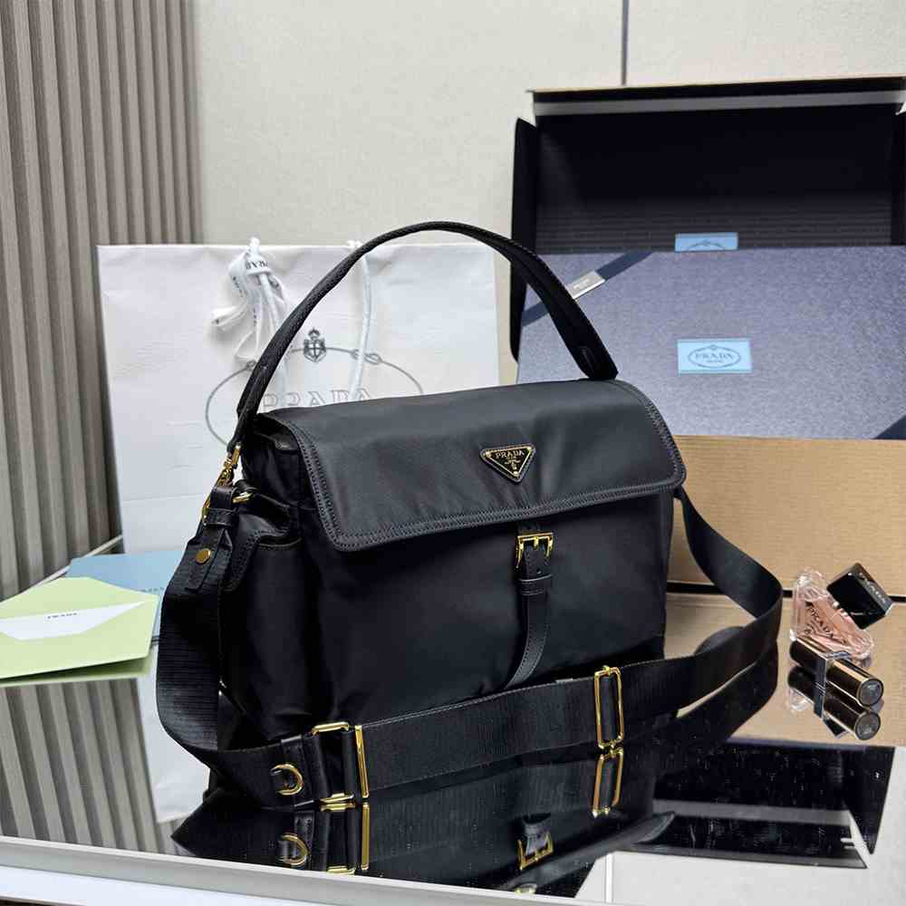 Pra*a Explore large Re-Nylon shoulder bag with flap