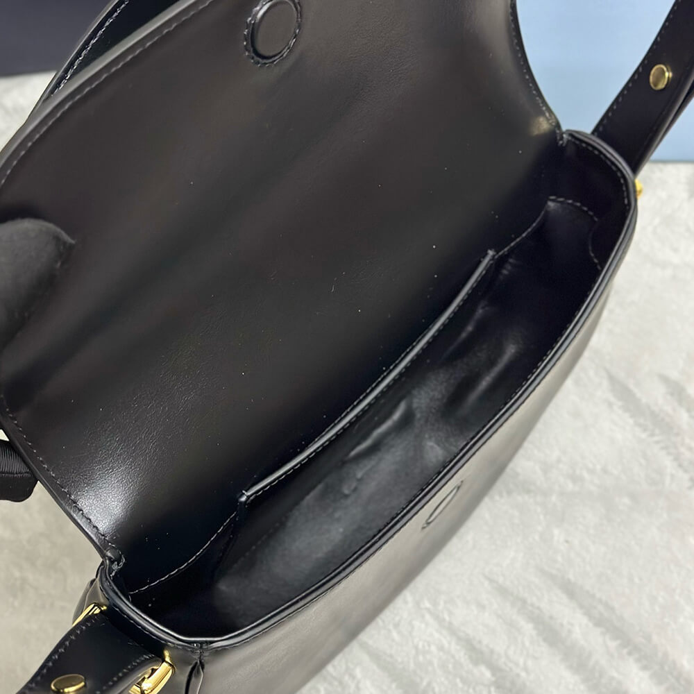 Pra*a Arque leather shoulder bag with flap