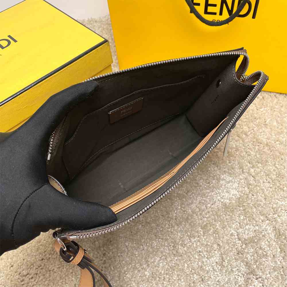 F**di Diagonal Flat Pouch