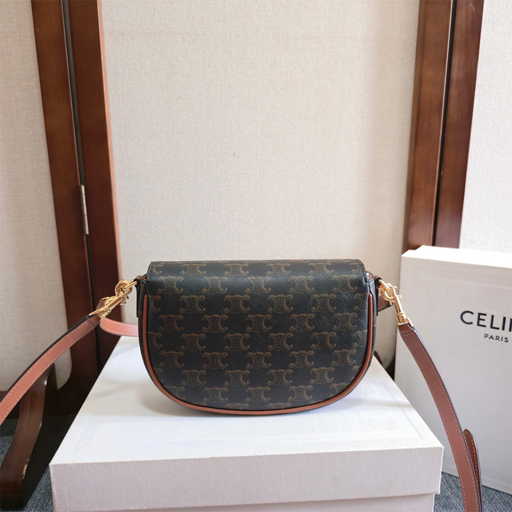Ce1i*e SOFT SHOPPER BAG IN Triomphe Canvas and Calfskin