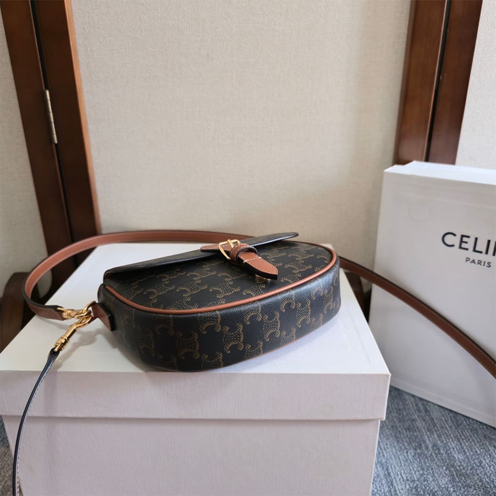 Ce1i*e SOFT SHOPPER BAG IN Triomphe Canvas and Calfskin