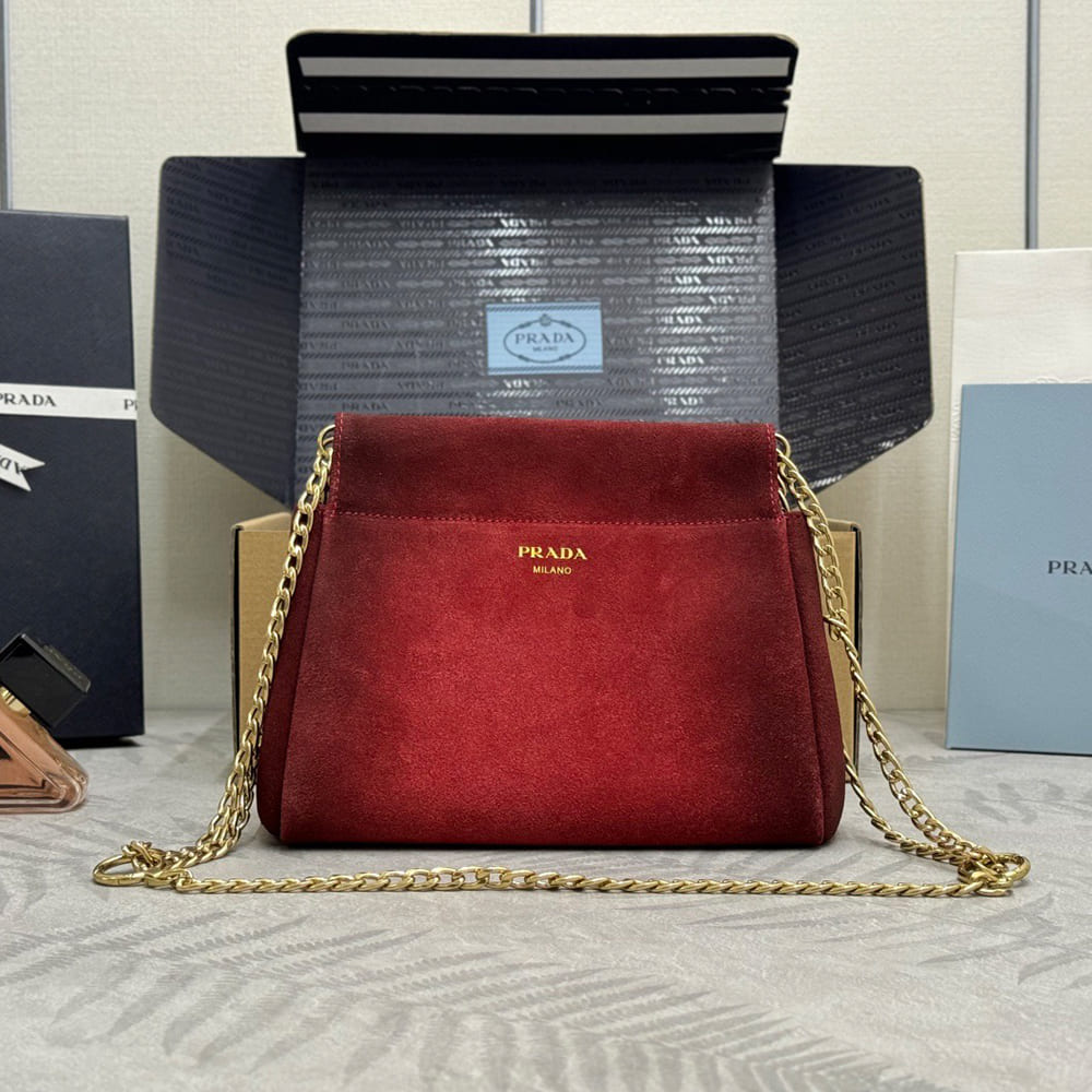 Pra*a Enchaine mini suede bag(HIGH-END GRADE)