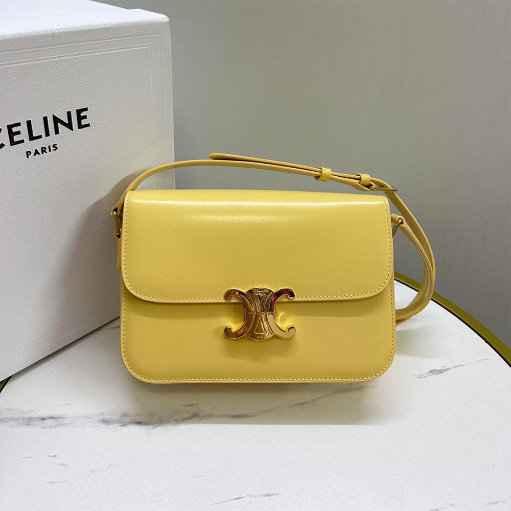 Ce1i*e TEEN TRIOMPHE BAG IN shiny calfskin(HIGH-END GRADE)