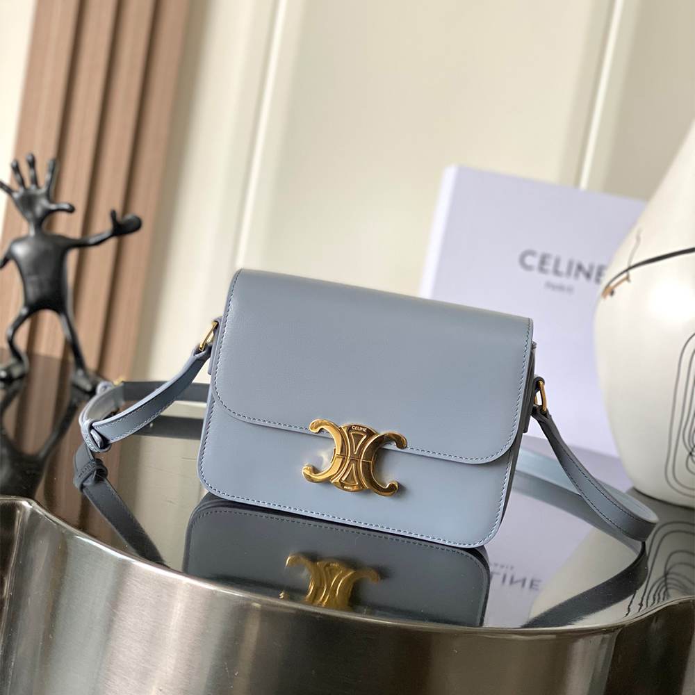 Ce1i*e TEEN TRIOMPHE BAG IN shiny calfskin(HIGH-END GRADE)