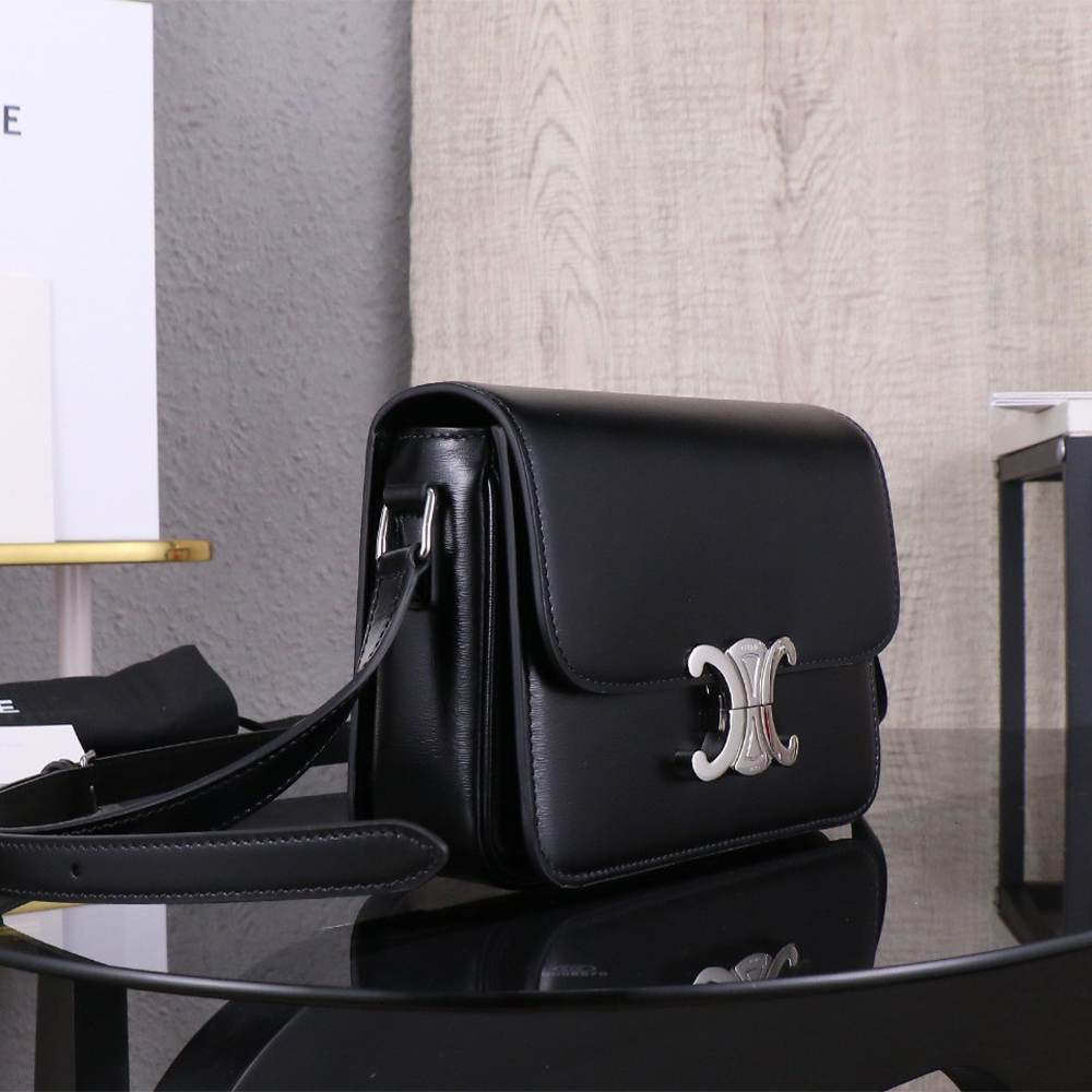 Ce1i*e TEEN TRIOMPHE BAG IN shiny calfskin(HIGH-END GRADE)