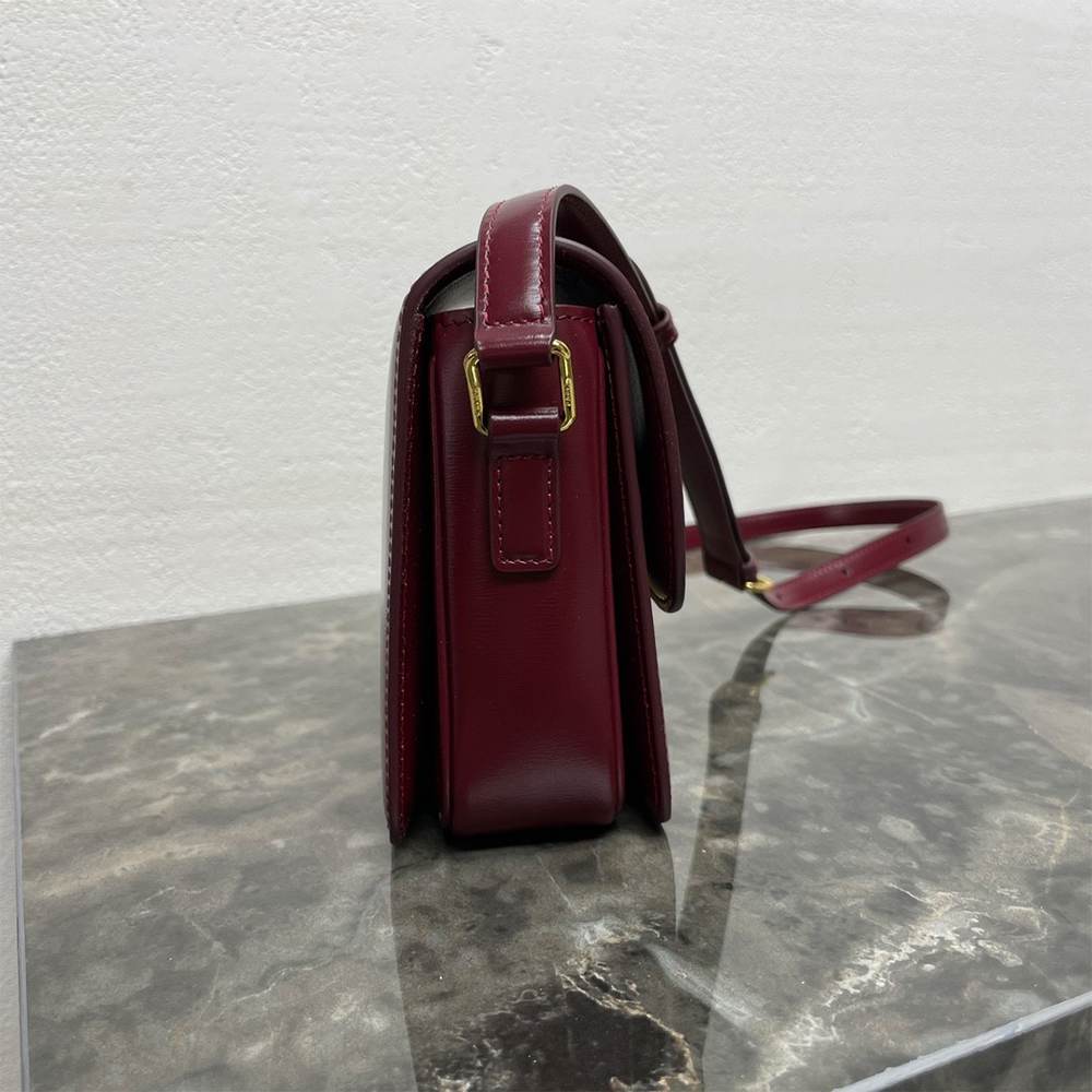 Ce1i*e TEEN TRIOMPHE BAG IN shiny calfskin(HIGH-END GRADE)