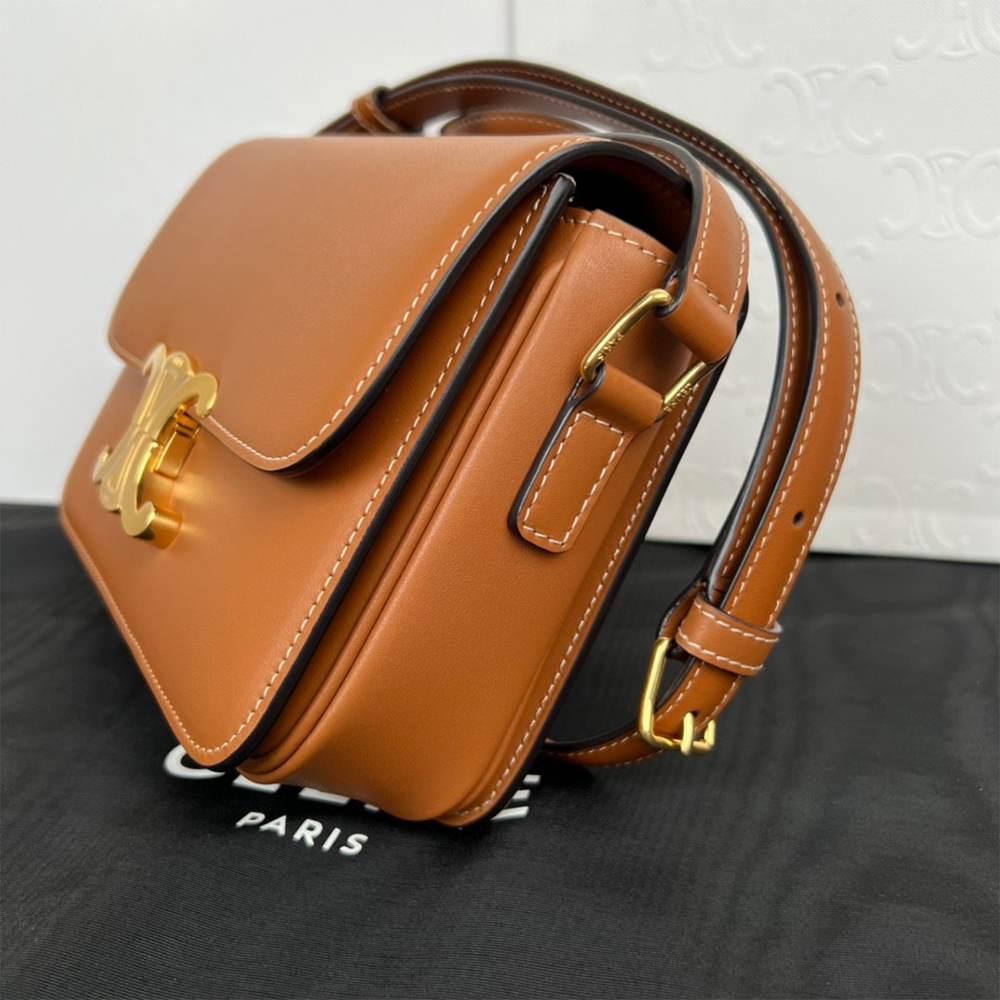 Ce1i*e TEEN TRIOMPHE BAG IN shiny calfskin(HIGH-END GRADE)