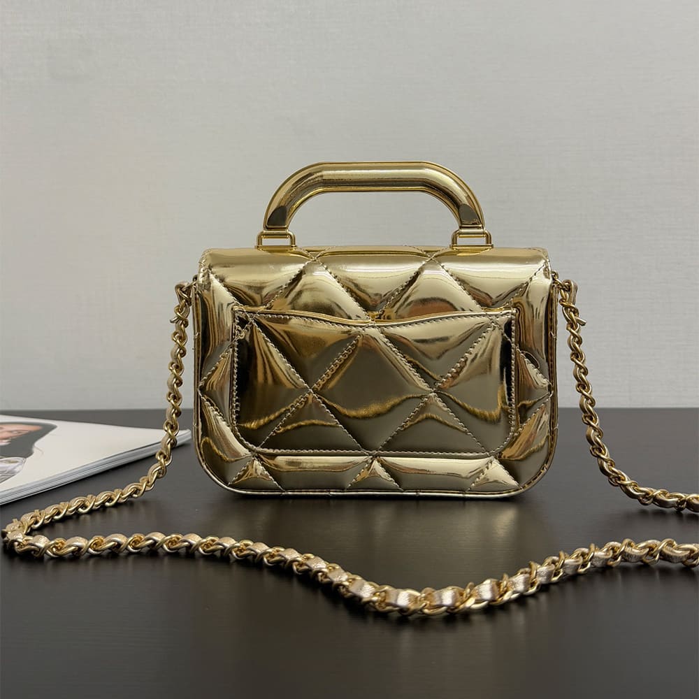 Ch**el Mini Flap Bag with Top Handle(high-end grade)