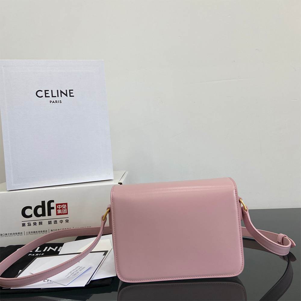Ce1i*e TEEN TRIOMPHE BAG IN shiny calfskin(HIGH-END GRADE)