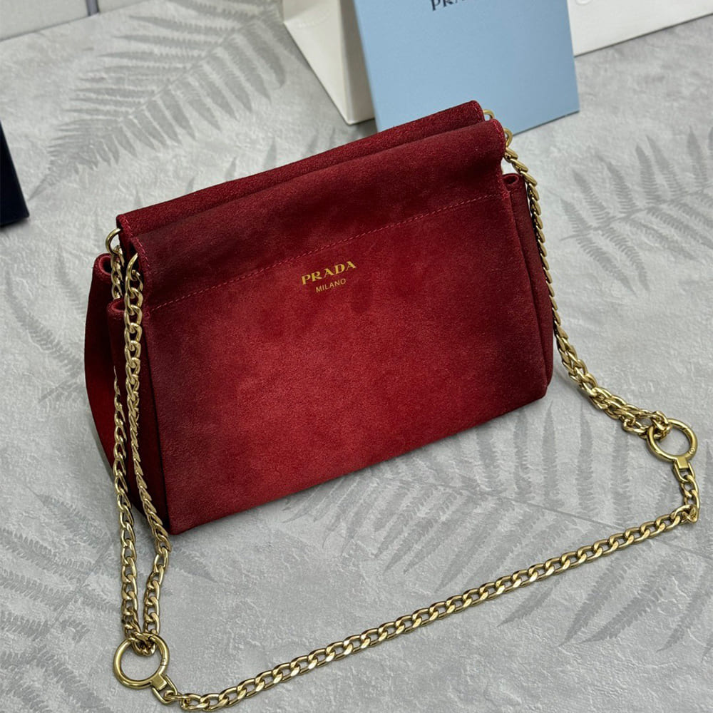 Pra*a Enchaine mini suede bag(HIGH-END GRADE)