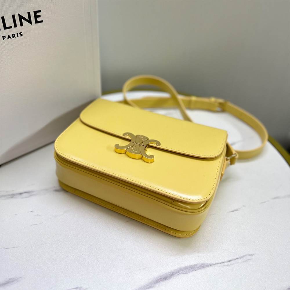 Ce1i*e TEEN TRIOMPHE BAG IN shiny calfskin(HIGH-END GRADE)