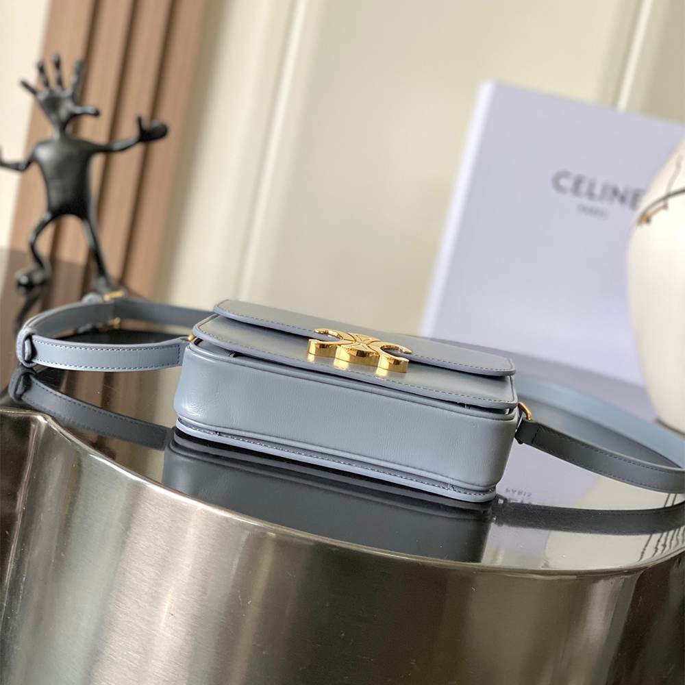 Ce1i*e TEEN TRIOMPHE BAG IN shiny calfskin(HIGH-END GRADE)