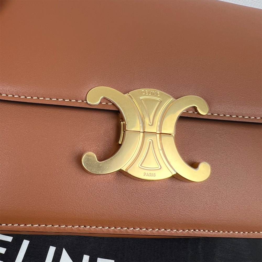 Ce1i*e TEEN TRIOMPHE BAG IN shiny calfskin(HIGH-END GRADE)