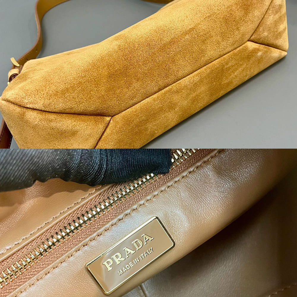Pra*a Aimee medium suede shoulder bag