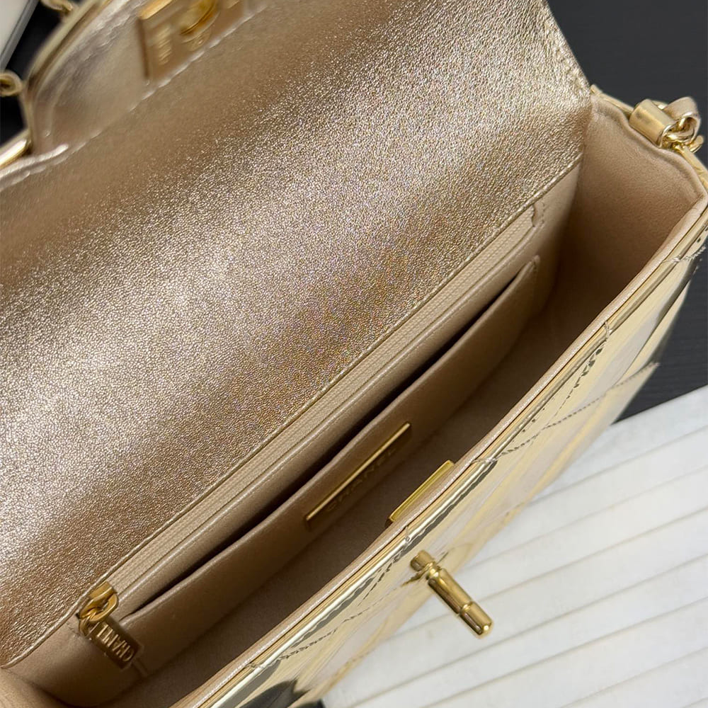 Ch**el Mini Flap Bag with Top Handle(high-end grade)