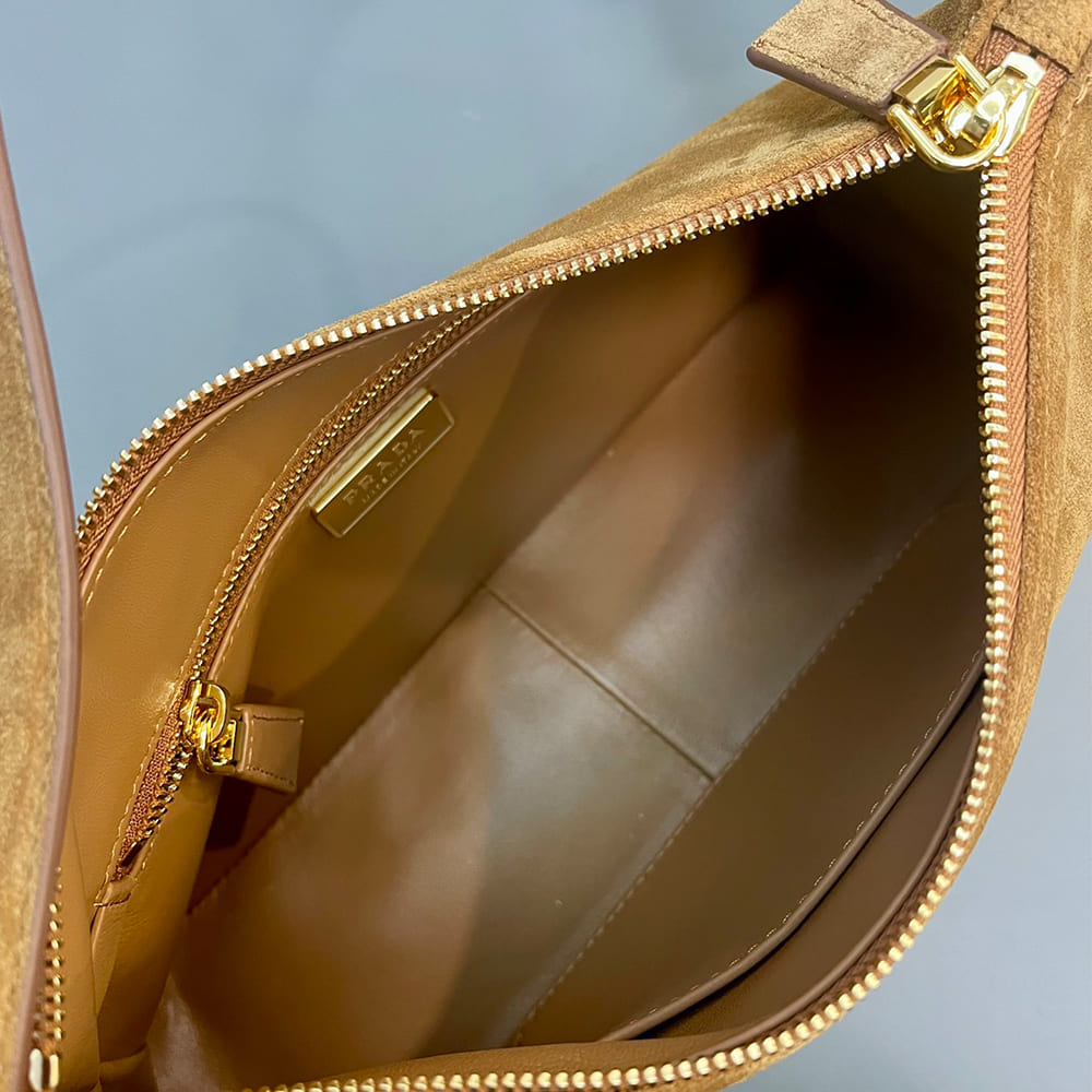 Pra*a Aimee medium suede shoulder bag
