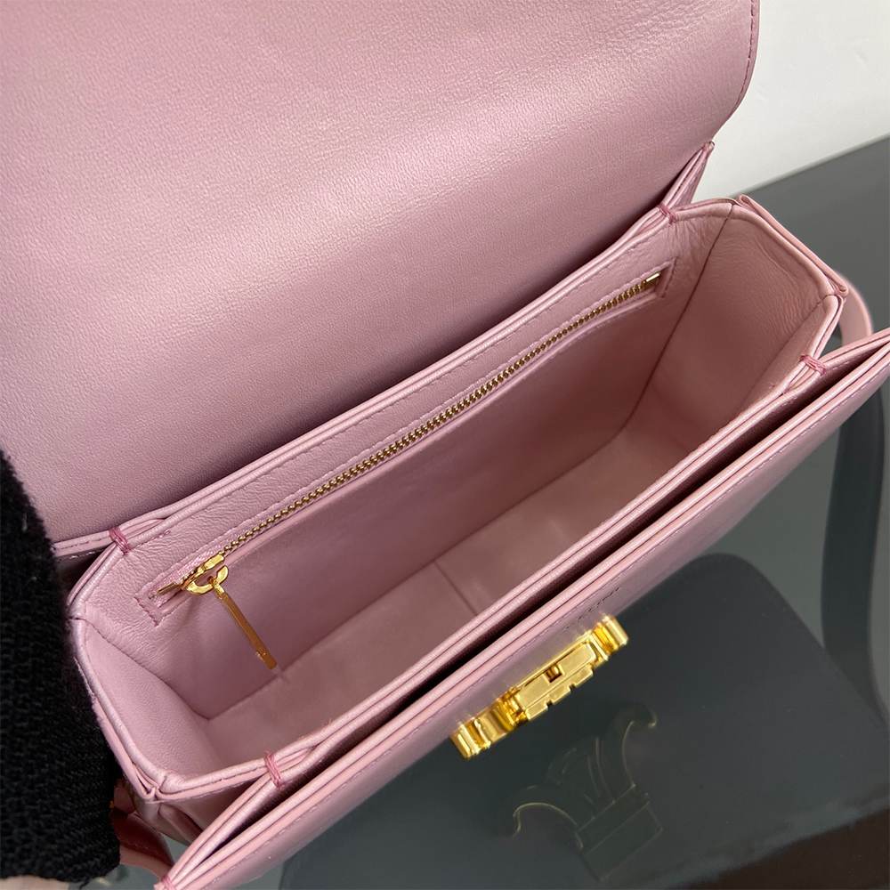 Ce1i*e TEEN TRIOMPHE BAG IN shiny calfskin(HIGH-END GRADE)