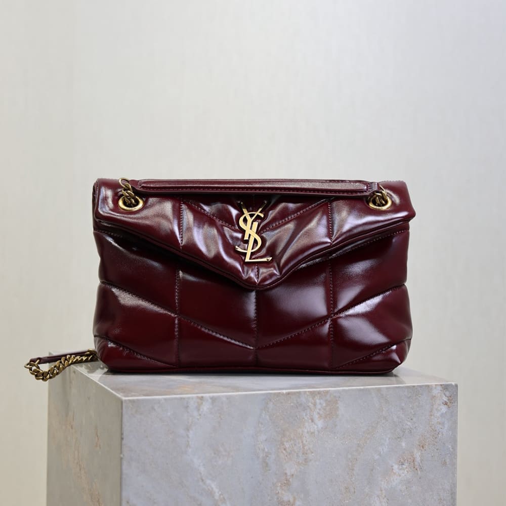 Y51 PUFFER small in shinny leather bag(HIGH-END GRADE)