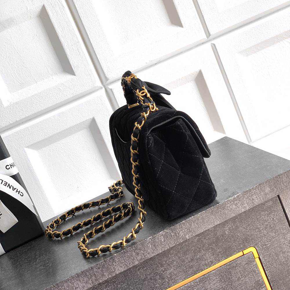 Ch**el MINI FLAP BAG WITH TOP HANDLE(HIGH-END GRADE)